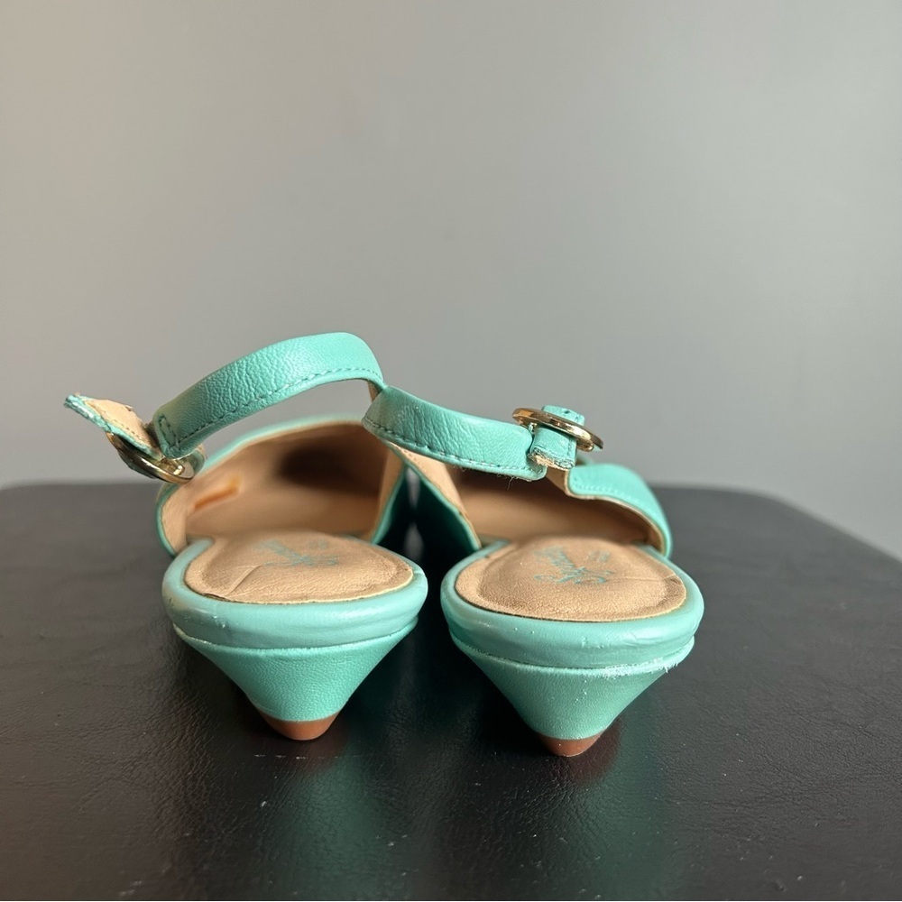 Seychelles Mint Green Reflection Wedge Slingback Shoes - Picture 5 of 13